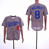 Dodgers 8 Manny Machado Gray Cool Base Jersey Sguo,baseball caps,new era cap wholesale,wholesale hats
